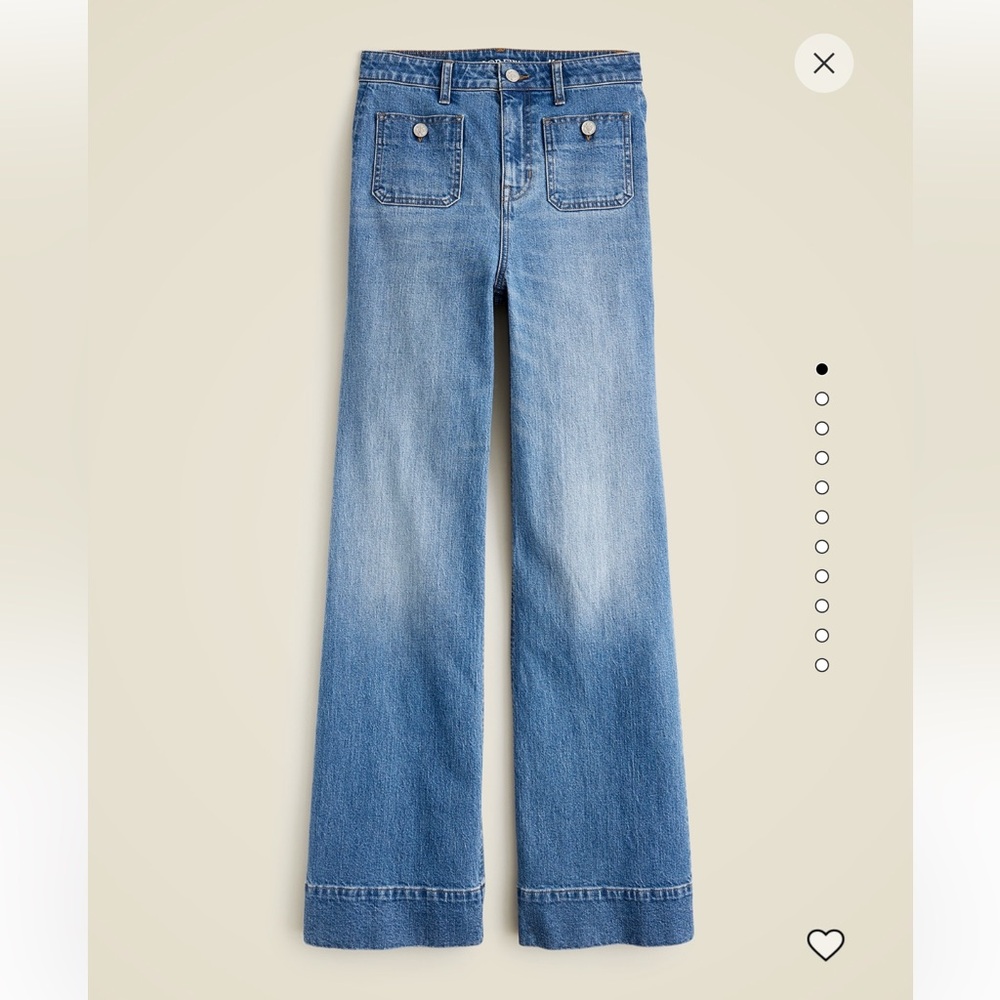 NWT J.Crew High-rise Sailor denim trouser in 1996 semi-stretch